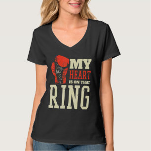 Boxen Mama mein Herz ist auf diesem Ring T-Shirt