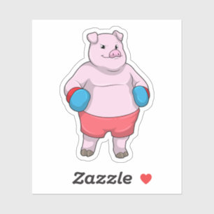 Boxen mit Boxhandschuhen Aufkleber