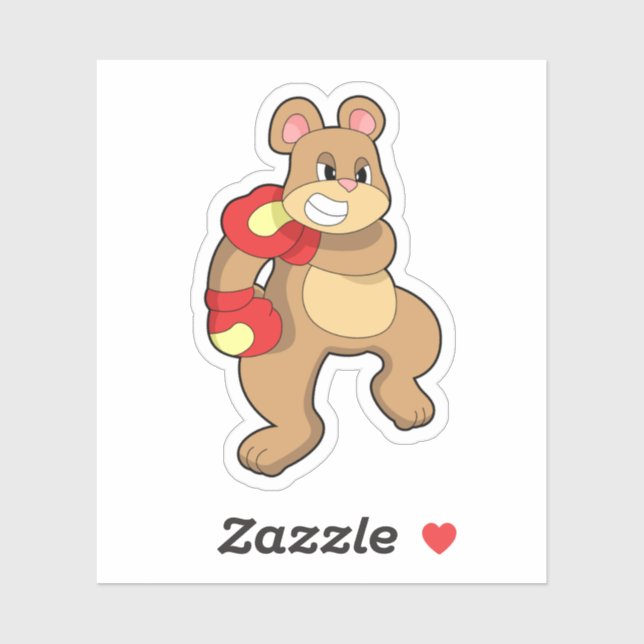 Boxen mit Boxhandschuhen Aufkleber (Blatt)