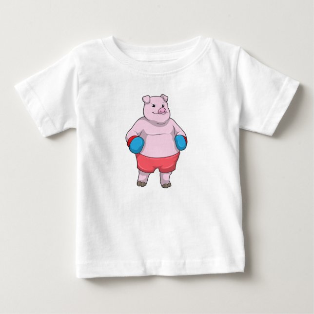 Boxen mit Boxhandschuhen Baby T-shirt (Vorderseite)