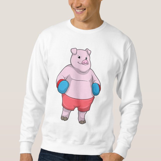 Boxen mit Boxhandschuhen Sweatshirt (Vorderseite)