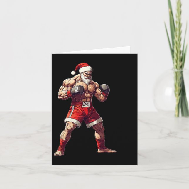 Boxen mit dem Weihnachtsmann - Thai Boxing und Box Karte (Vorderseite)