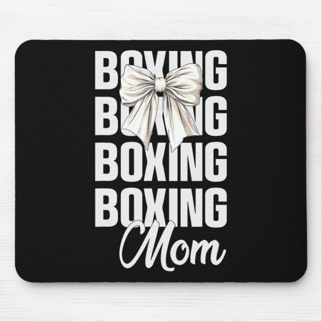Boxen-Mutter Kokette Schleife Süße Boxfans Mütter Mousepad (Vorne)