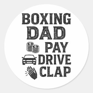 Boxen Papa Pay Drive Klatschen Lustiger Papa Pflic Runder Aufkleber