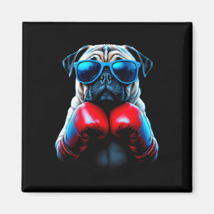 Boxen Pug Hund Kickboxen Cool Magnet