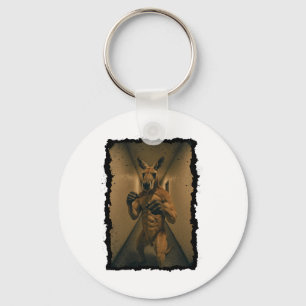 Boxen Retro Kangaroo Stehend im Hallenfuß Schlüsselanhänger