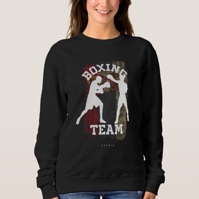 Boxen Serbien Kampfsport Kämpfer Boxen Sweatshirt (Vorderseite)