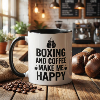 Boxen und Kaffee machen mich glücklich Lustiger Bo Tasse