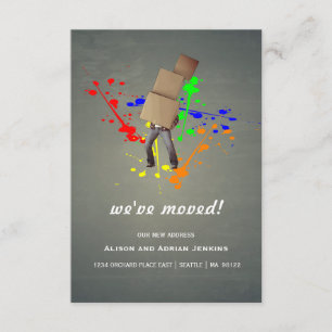 Boxen und Paint-Spritzer   Adressänderung Ankündigung