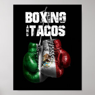 Boxen und Tacos Funny Mexico Poster