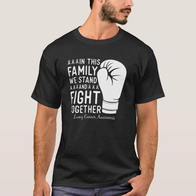 Boxen zur Unterstützung von Lungenkrebs T-Shirt (Vorderseite)
