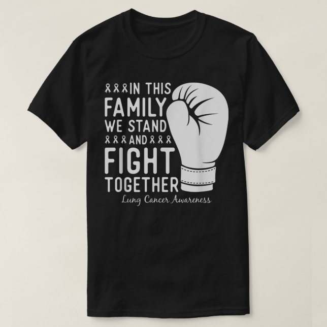 Boxen zur Unterstützung von Lungenkrebs  T-Shirt (Design vorne)