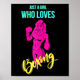 Boxende Frau Mädchen Kickboxen Boxerin Poster