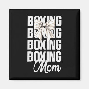Boxende Mama Kokette Schleife Süße Boxliebhaber Mü Magnet
