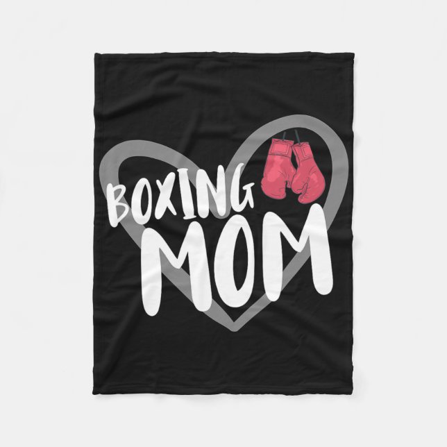 Boxende Mutter  Fleecedecke (Vorderseite)