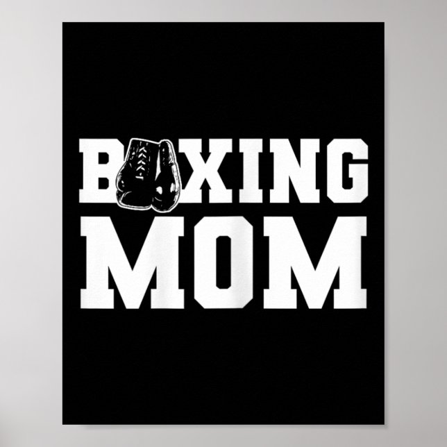 Boxende Mutter unterstützend und stolz auf Box-Elt Poster (Vorne)
