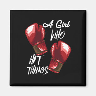 Boxende und Kickboxende Frauen Ein Mädchen das Din Magnet
