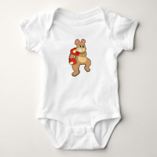 Boxender Bär mit Boxhandschuhen Baby Strampler