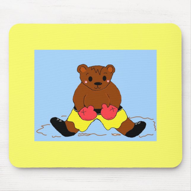 Boxender Bär Mousepad (Vorne)