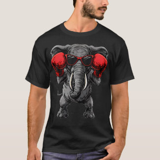 Boxender Elefant mit Boxhandschuhen Kickboxen T-Shirt