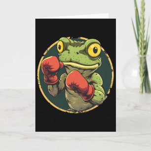 Boxender Frosch mit Boxhandschuhen Kickboxen Lusti Karte