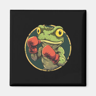 Boxender Frosch mit Boxhandschuhen Kickboxen Lusti Magnet