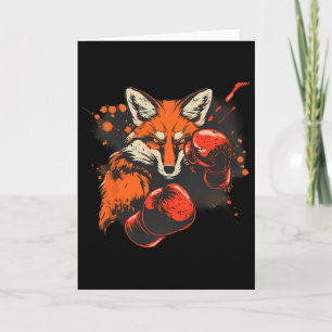 Boxender Fuchs mit Boxhandschuhen Kickboxen Lustig Karte