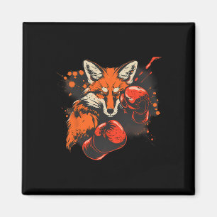 Boxender Fuchs mit Boxhandschuhen Kickboxen Lustig Magnet