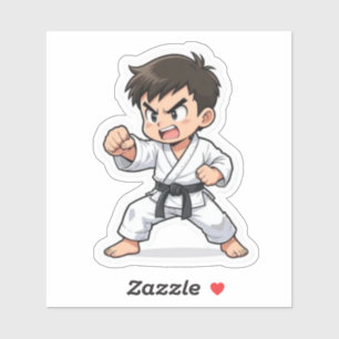 Boxender Karate-Schüler Aufkleber