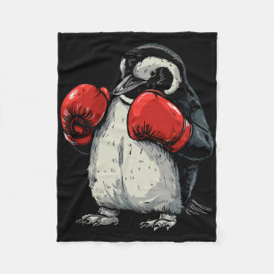 Boxender Pinguin mit Boxhandschuhen Kickboxen Lust Fleecedecke