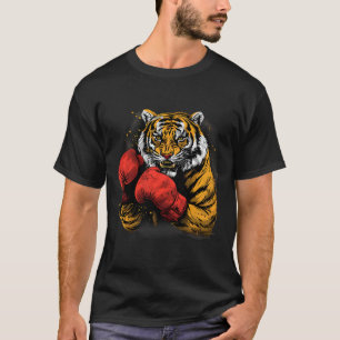 Boxender Tiger mit Boxhandschuhen Kickboxen Lustig T-Shirt