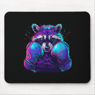 Boxender Waschbär mit Boxhandschuhen Kickboxen Lus Mousepad