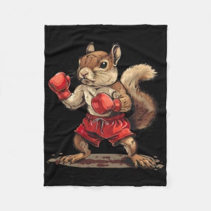 Boxendes Eichhörnchen mit Boxhandschuhen Kickboxen Fleecedecke