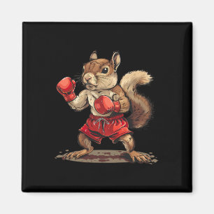 Boxendes Eichhörnchen mit Boxhandschuhen Kickboxen Magnet