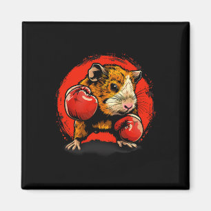 Boxendes Meerschweinchen mit Boxhandschuhen Kickbo Magnet