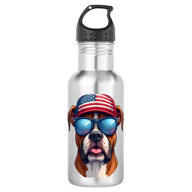 Boxer 4. Juli Edelstahlflasche (Vorderseite)