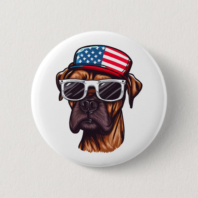 Boxer 4. Juli Party Button (Vorderseite)