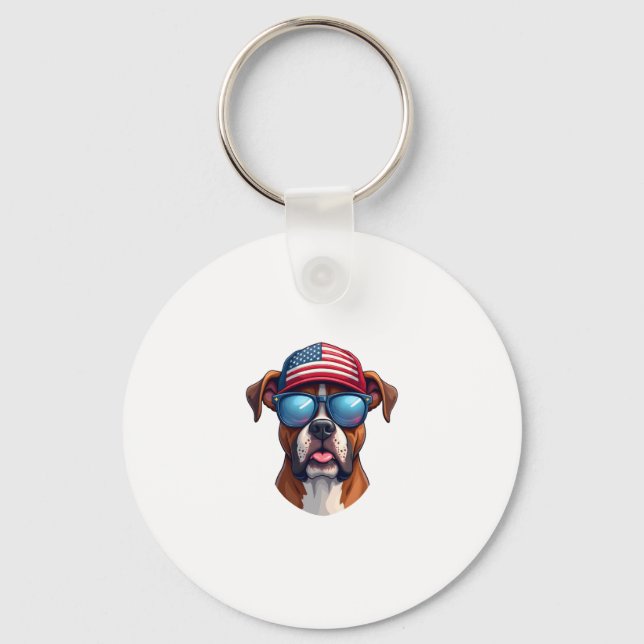 Boxer 4. Juli Schlüsselanhänger (Vorderseite)