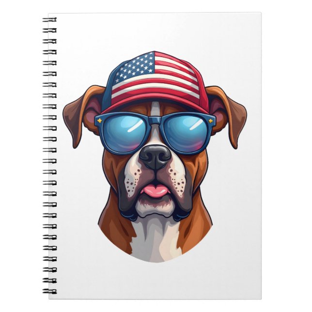 Boxer 4th of July Notizblock (Vorderseite)
