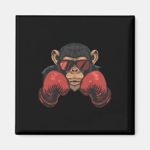 Boxer-Affe mit Boxhandschuhen Kickboxen Lustiges B Magnet