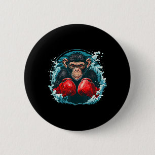Boxer Affe mit Boxhandschuhen Kickboxing Funny B Button