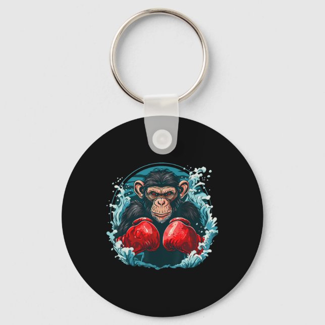 Boxer Affe mit Boxhandschuhen Kickboxing Funny B Schlüsselanhänger (Vorderseite)
