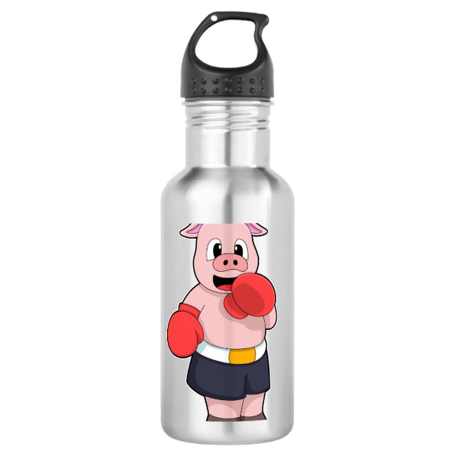 Boxer als Boxer beim Boxing Edelstahlflasche (Vorderseite)