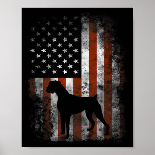 Boxer American Flag Shirt USA 4. Juli Dog Geschenk Poster
