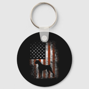 Boxer American Flag Shirt USA 4. Juli Dog Geschenk Schlüsselanhänger