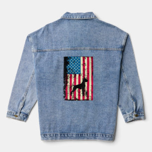 Boxer American Flag USA Patriotic 4. Juli Jeansjacke