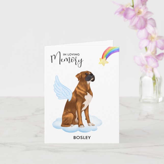 Boxer Angel Dog Memorial Pet Loss Beileid Karte (Orchidee)