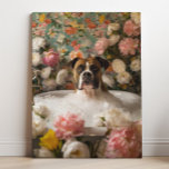 Boxer Art | Boxer Bad Art Canvas Print Leinwanddruck<br><div class="desc">Kunst mit einem spielerischen Boxer und einem entspannenden Bad voller Blasen und wunderschöner Blume. Dieses charmante Kunstwerk verleiht Ihrem Raum eine Touch von Wärme und Persönlichkeit,  die ihn einladend und fröhlich macht.</div>