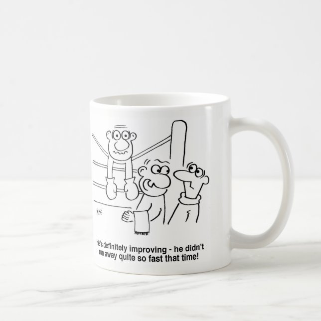 Boxer auf dem Ropes-Cartoon Kaffeetasse (Rechts)