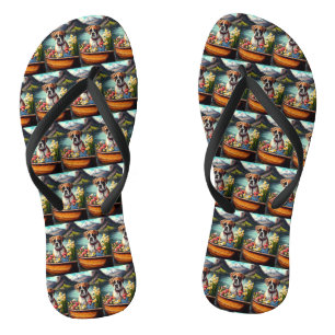 Boxer auf einem Paddle: Ein Landschaftliches Abent Flip Flops